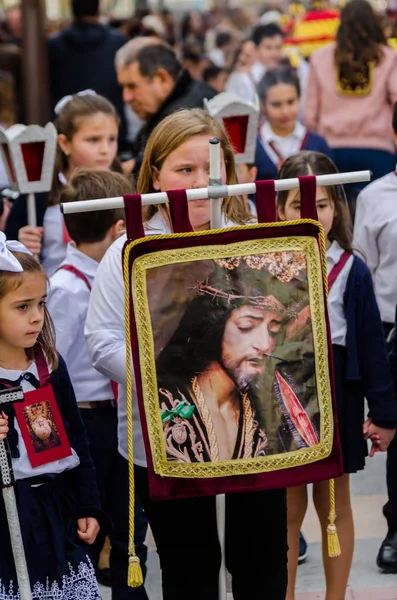 Procession Des Enfants Commençant Semaine Sainte — Photo