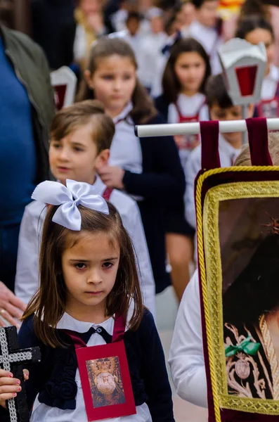 Procession Des Enfants Commençant Semaine Sainte — Photo