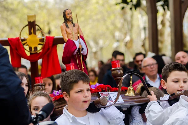 Procession Des Enfants Commençant Semaine Sainte — Photo