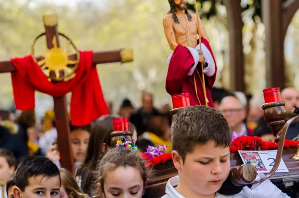 Procession Des Enfants Commençant Semaine Sainte — Photo