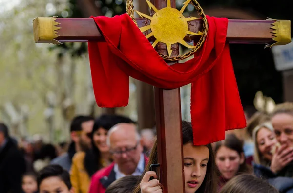 Procession Children Starting Holy Week — Stock Photo, Image