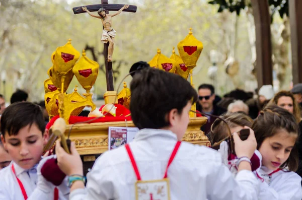 Procession Children Starting Holy Week — Stock Photo, Image