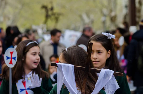 Procession Des Enfants Commençant Semaine Sainte — Photo