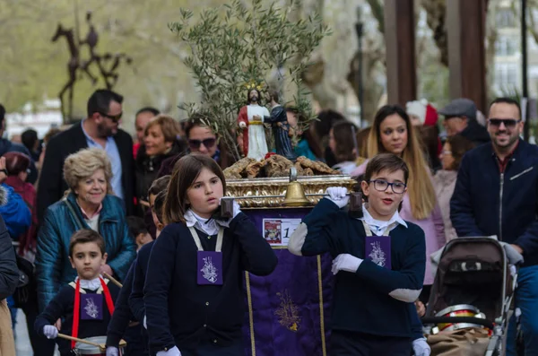 Procession Des Enfants Commençant Semaine Sainte — Photo