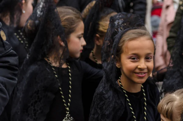 Procession Des Enfants Commençant Semaine Sainte — Photo