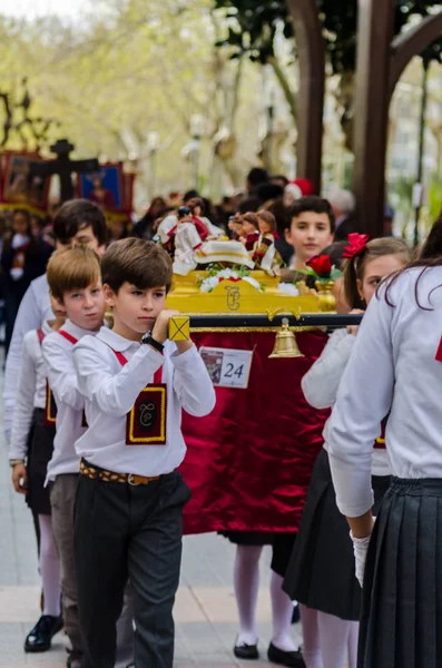 Procession Des Enfants Commençant Semaine Sainte — Photo