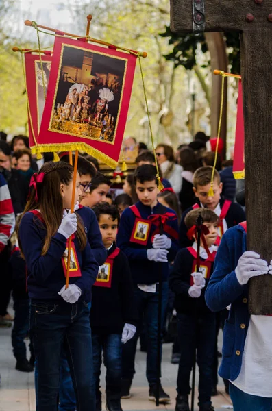 Procession Des Enfants Commençant Semaine Sainte — Photo