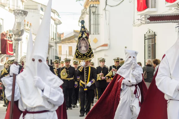 Vélez Málaga Hiszpania Marca 2018 Osób Uczestniczących Procesji Połączone Wielki — Zdjęcie stockowe