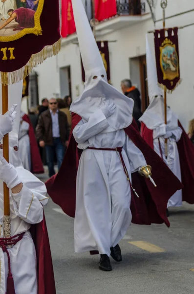 Велез Малага Испания Марта 2018 Года Люди Участвующие Процессии Связанной — стоковое фото