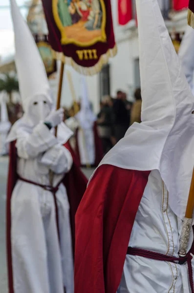 Vélez Málaga Hiszpania Marca 2018 Osób Uczestniczących Procesji Połączone Wielki — Zdjęcie stockowe