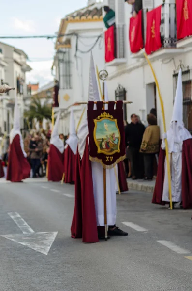 Vélez Málaga Hiszpania Marca 2018 Osób Uczestniczących Procesji Połączone Wielki — Zdjęcie stockowe