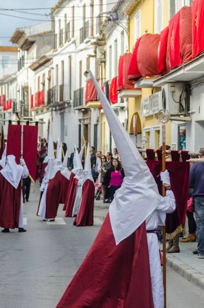 Velez Malaga Spanje Mensen Maart 2018 Deelnemen Aan Processie Een — Stockfoto