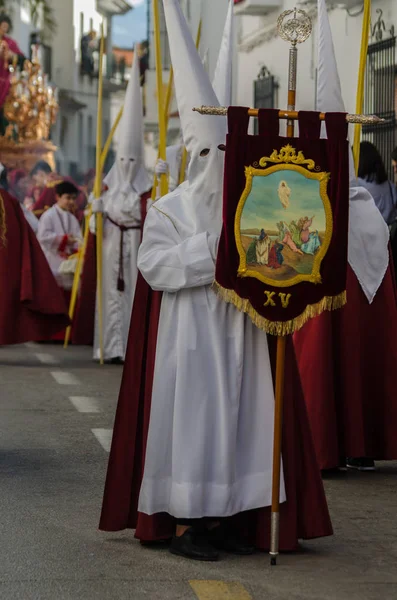 Velez Malaga Espanha Março 2018 Pessoas Que Participam Procissão Conectadas — Fotografia de Stock