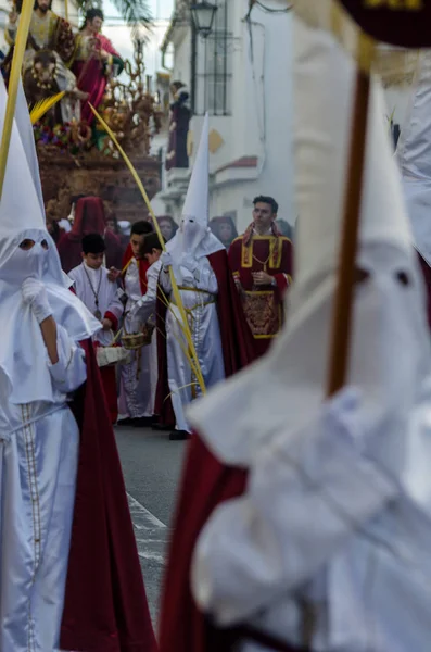 Vélez Málaga Hiszpania Marca 2018 Osób Uczestniczących Procesji Podczas Wielkiego — Zdjęcie stockowe