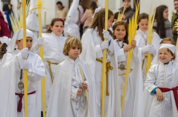 Velez Malaga España Marzo 2018 Personas Que Participan Procesión Semana — Foto de Stock