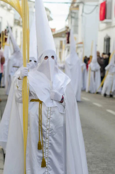 Vélez Málaga Hiszpania Marca 2018 Osób Uczestniczących Procesji Podczas Wielkiego — Zdjęcie stockowe