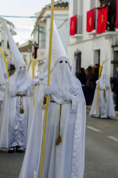 Velez Malaga Španělsko Března 2018 Lidí Účastní Procesí Svatého Týdne — Stock fotografie