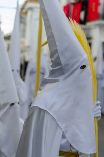 Velez Malaga Espanha Março 2018 Pessoas Que Participam Procissão Semana — Fotografia de Stock