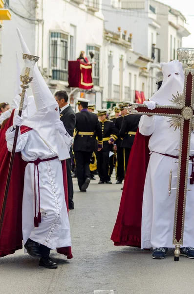 Vélez Málaga Hiszpania Marca 2018 Osób Uczestniczących Procesji Podczas Wielkiego — Zdjęcie stockowe