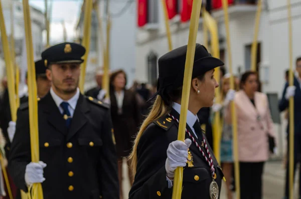 Velez Malaga Španělsko Března 2018 Lidí Účastní Procesí Svatého Týdne — Stock fotografie