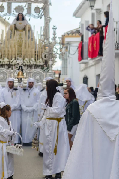 Velez Malaga Spanya Mart 2018 Insanlar Geçit Töreninde Kutsal Hafta — Stok fotoğraf