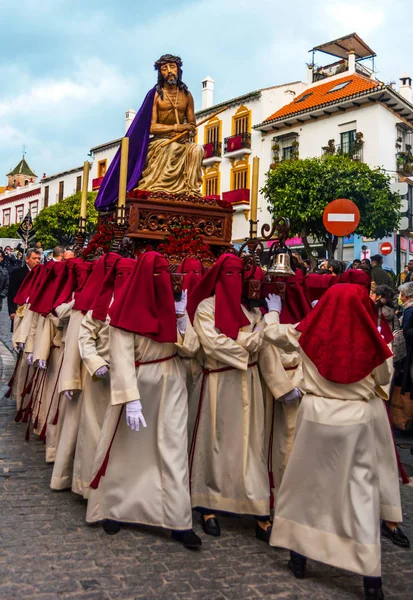 Velez Malaga Spain March 2018 People Participating Procession Holy Week — Stock Photo, Image