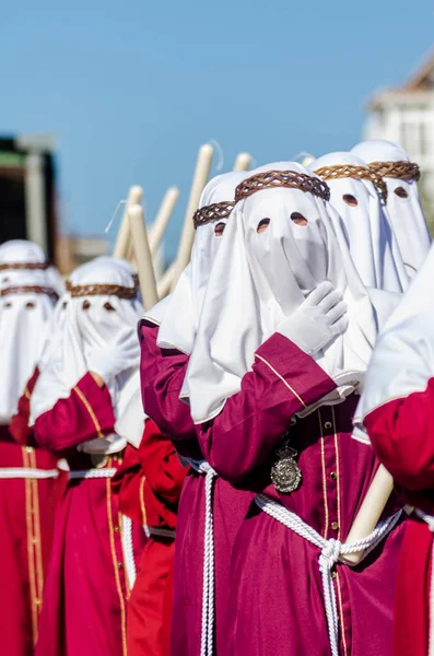 Velez Malaga Espanha Março 2018 Pessoas Que Participam Procissão Semana — Fotografia de Stock