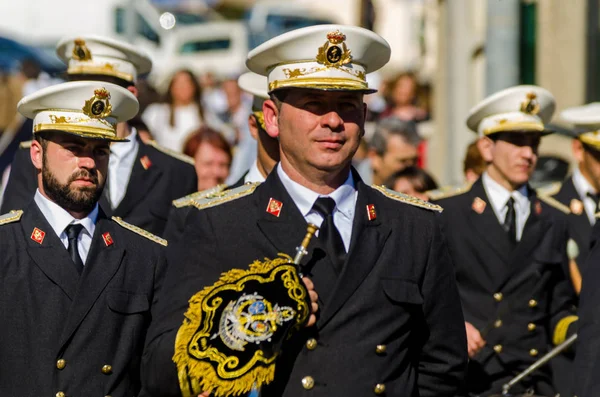 Velez Malaga España Marzo 2018 Personas Que Participan Procesión Semana — Foto de Stock