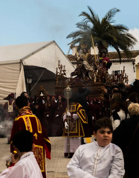 Velez Malaga Spanien Personer Mars 2018 Deltar Processionen Den Heliga — Stockfoto