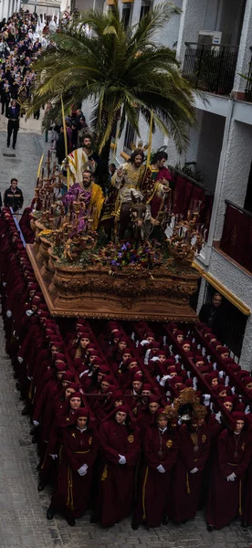 Velez Málaga Spanien März 2018 Teilnehmer Der Prozession Der Heiligen — Stockfoto