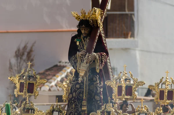 Velez Malaga Spanien Personer Mars 2018 Deltar Processionen Den Heliga — Stockfoto