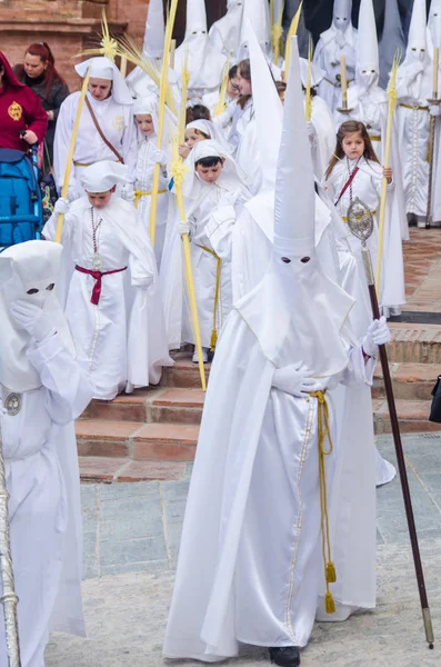 Velez Malaga Spanyolország Március 2018 Ember Részt Vesz Menet Szent — Stock Fotó