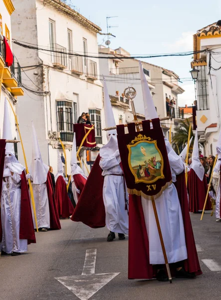 Velez Malaga Španělsko Března 2018 Lidí Účastní Procesí Svatého Týdne — Stock fotografie