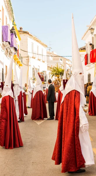 Velez Malaga Spanien Personer Mars 2018 Deltar Processionen Den Heliga — Stockfoto