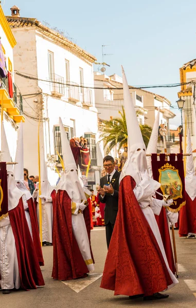 Velez Malaga España Marzo 2018 Personas Que Participan Procesión Semana — Foto de Stock