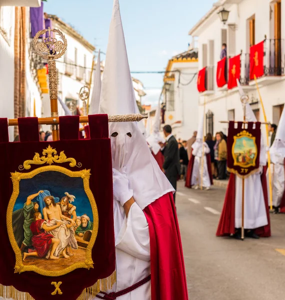 Velez Malaga Španělsko Března 2018 Lidí Účastní Procesí Svatého Týdne — Stock fotografie