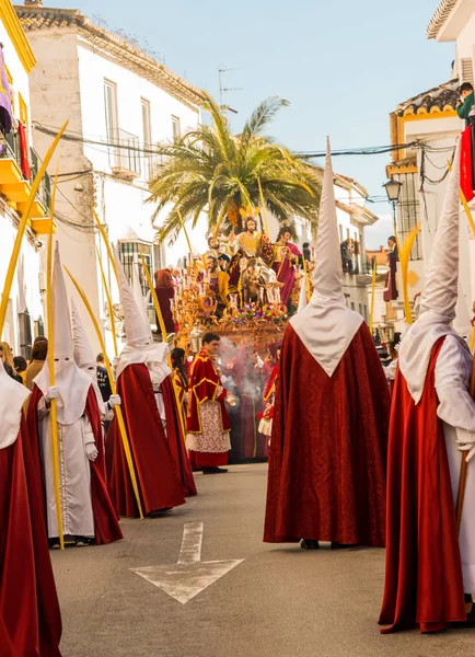 Velez Malaga Spanje Mensen Maart 2018 Deelnemen Aan Processie Heilige — Stockfoto