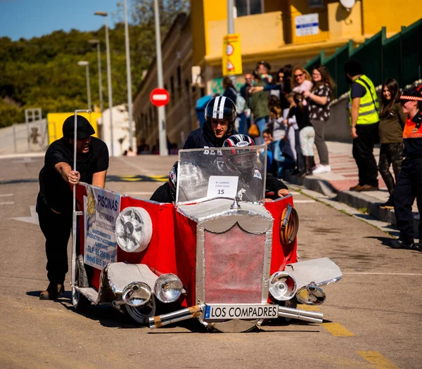 Velez Malaga Spanien April 2018 Autos Locos Traditionel Sjov Involverer - Stock-foto