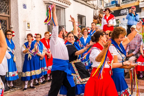 Nerja Spain May 2018 People Participating Traditional Folk Dance Street — Stock Photo, Image