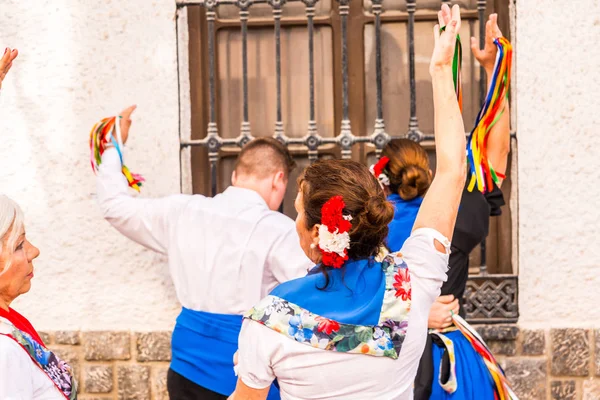 Nerja Spagna Maggio 2018 Persone Che Partecipano Una Danza Popolare — Foto Stock