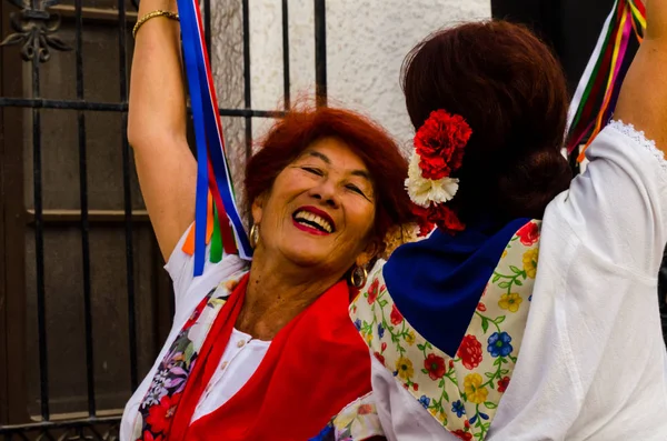 Nerja Spagna Maggio 2018 Persone Che Partecipano Una Danza Popolare — Foto Stock
