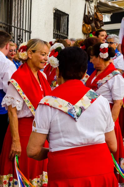 Nerja Spain May 2018 People Participating Traditional Folk Dance Street — Stock Photo, Image