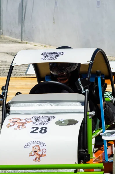 Frigiliana Spain May 2018 Autos Locos Traditional Fun Involving Ride — Stock Photo, Image