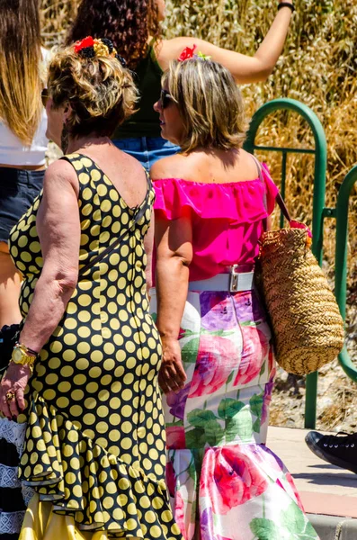 Nerja Espanha Maio 2018 Pessoas Que Participam Cerimônia Católica Transferência — Fotografia de Stock