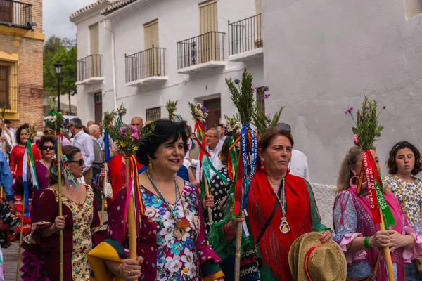 Velez Malaga Spanya Mayıs 2018 Insanlar Kutlamaları Nedeniyle Spanya Kutsal — Stok fotoğraf