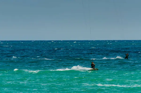 Malaga Spanien Mai 2018 Aktiver Sport Wellenreiten Mit Drachen Einer — Stockfoto