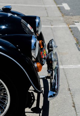 Torre Del Mar, İspanya - 3 Haziran 2018 eski antika arabalar bir sahil kasabası İspanya ziyaret turistler için verilen