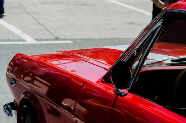 Torre Del Mar, İspanya - 3 Haziran 2018 eski antika arabalar bir sahil kasabası İspanya ziyaret turistler için verilen