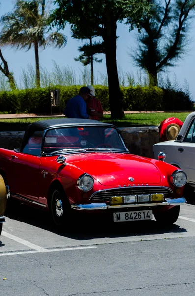 Torre Del Mar Spagna Giugno 2018 Vecchie Auto Epoca Emesse — Foto Stock