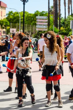 Torremolinos, İspanya - 2 Haziran 2018 Lgbt Mart eşitlik ve hoşgörü Andalucia bir kıyı kasabasında tanıtımı